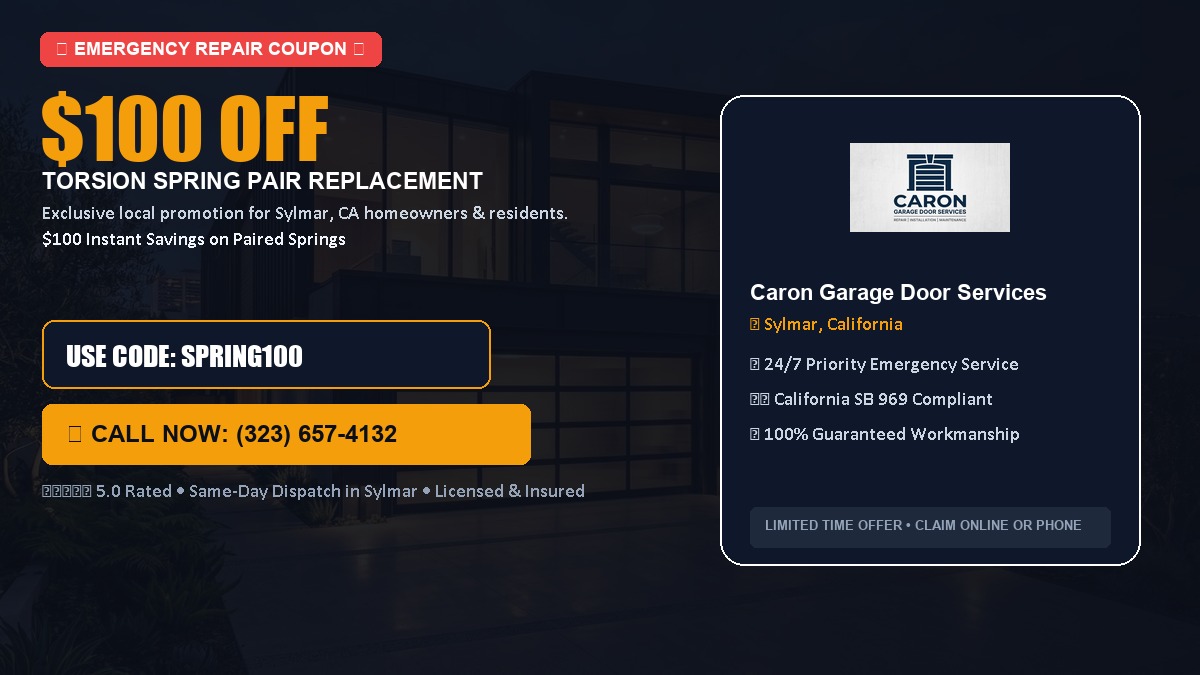 $100 OFF Heavy-Duty Torsion Spring Pair Replacement in Sylmar, CA